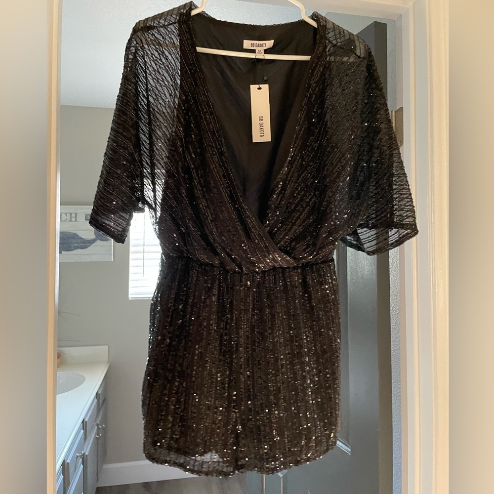 BB Dakota black sequin romper